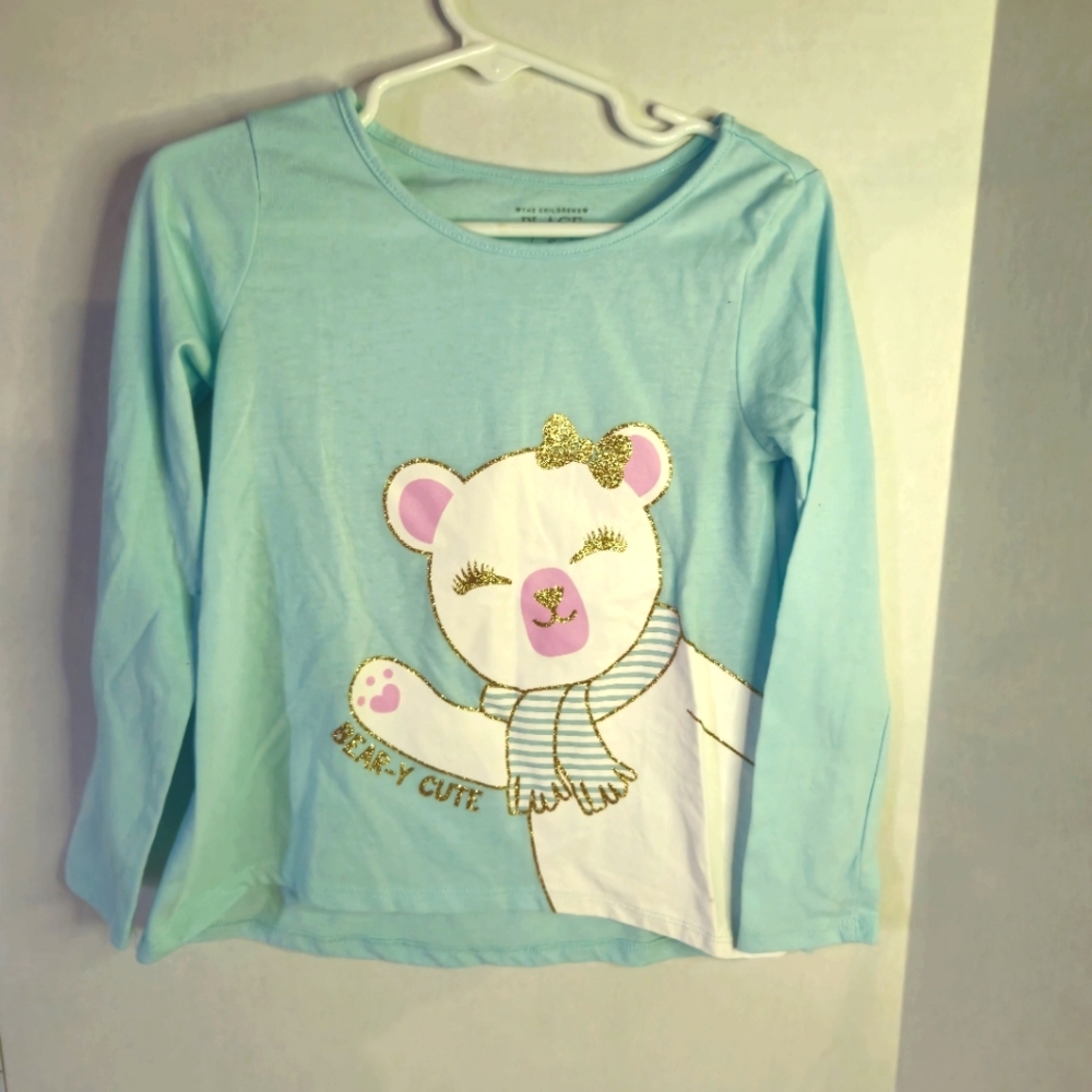 THE CHILDREN'S PLACE GIRLS BEAR GRAPHIC SHIRT SIZE 4T NWOT